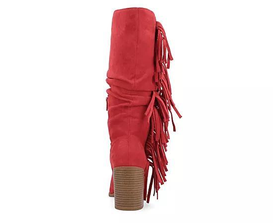 Journee Collection Womens Hartly Fringed Extra Wide Calf Dress Boot Product Image