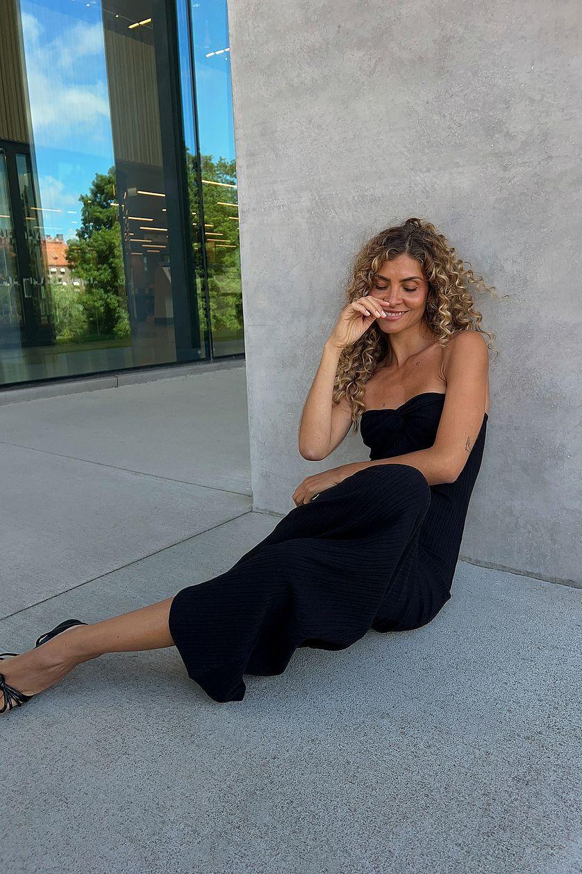 Front Twist Maxi Tube Dress Product Image