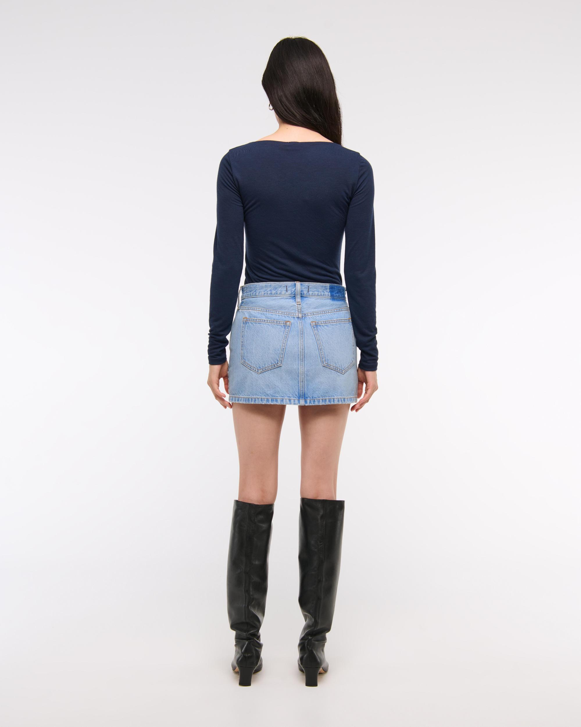 Denim Studded Mini Skirt Product Image