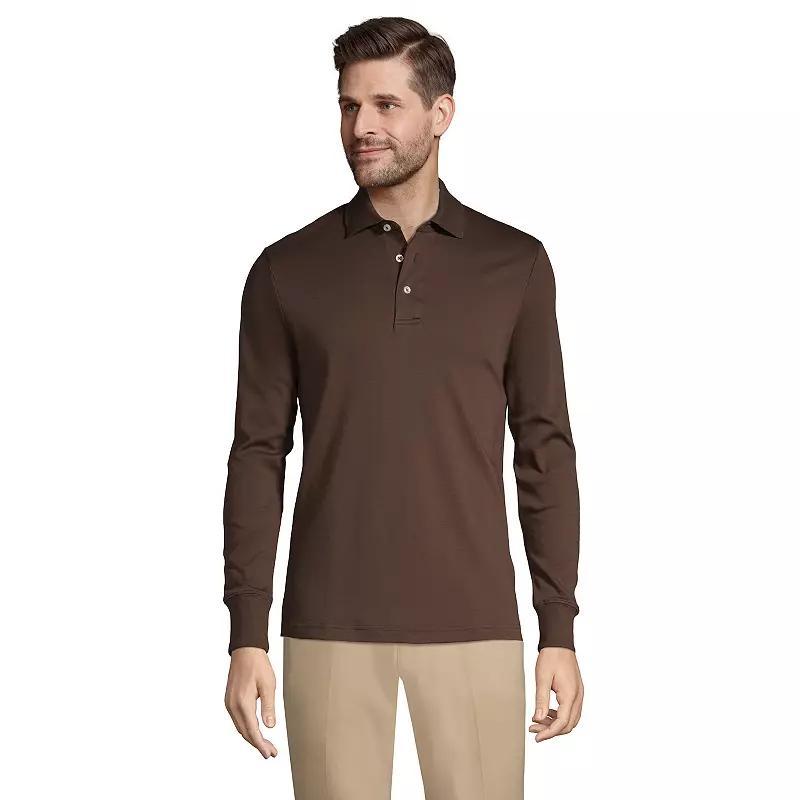 Men's Lands' End Soft Supima Polo, Size: Medium, Vintage Amber Product Image