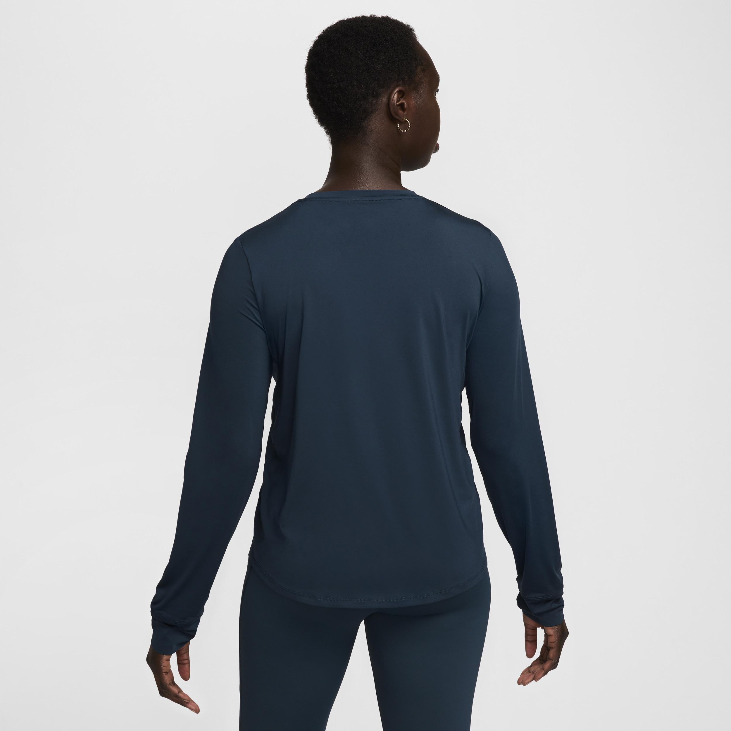 Women's Nike One Classic Dri-FIT Long Sleeve Top, Size: XXL, Armory Blue Product Image