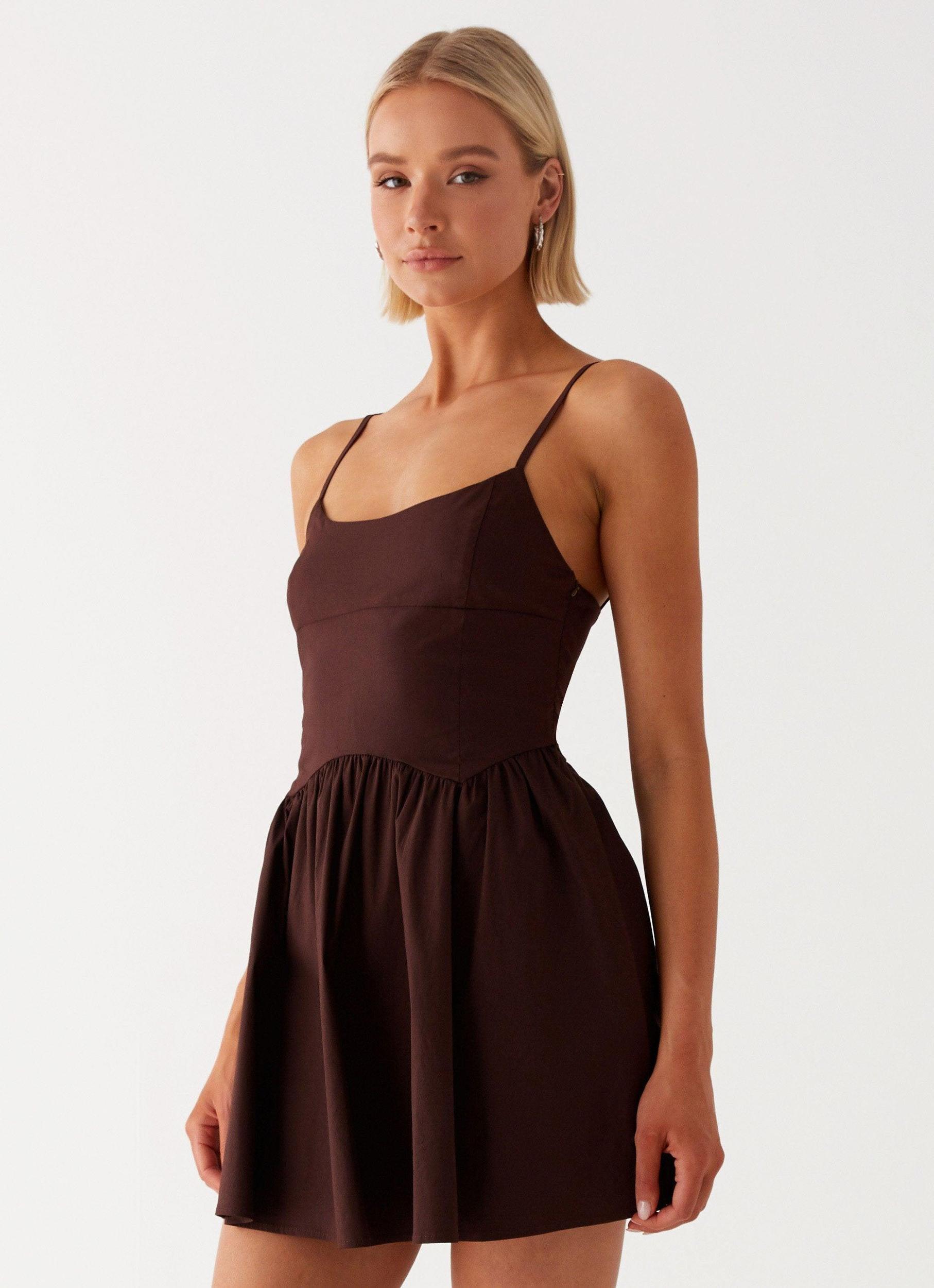 Tesoro Mio Mini Dress - Chocolate Product Image