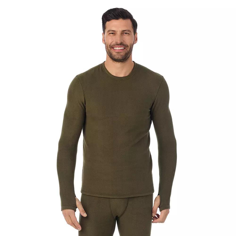Men's Cuddl Duds® Midweight Fleecewear Performance Base Layer Crew Top, Size: Large, Black Product Image