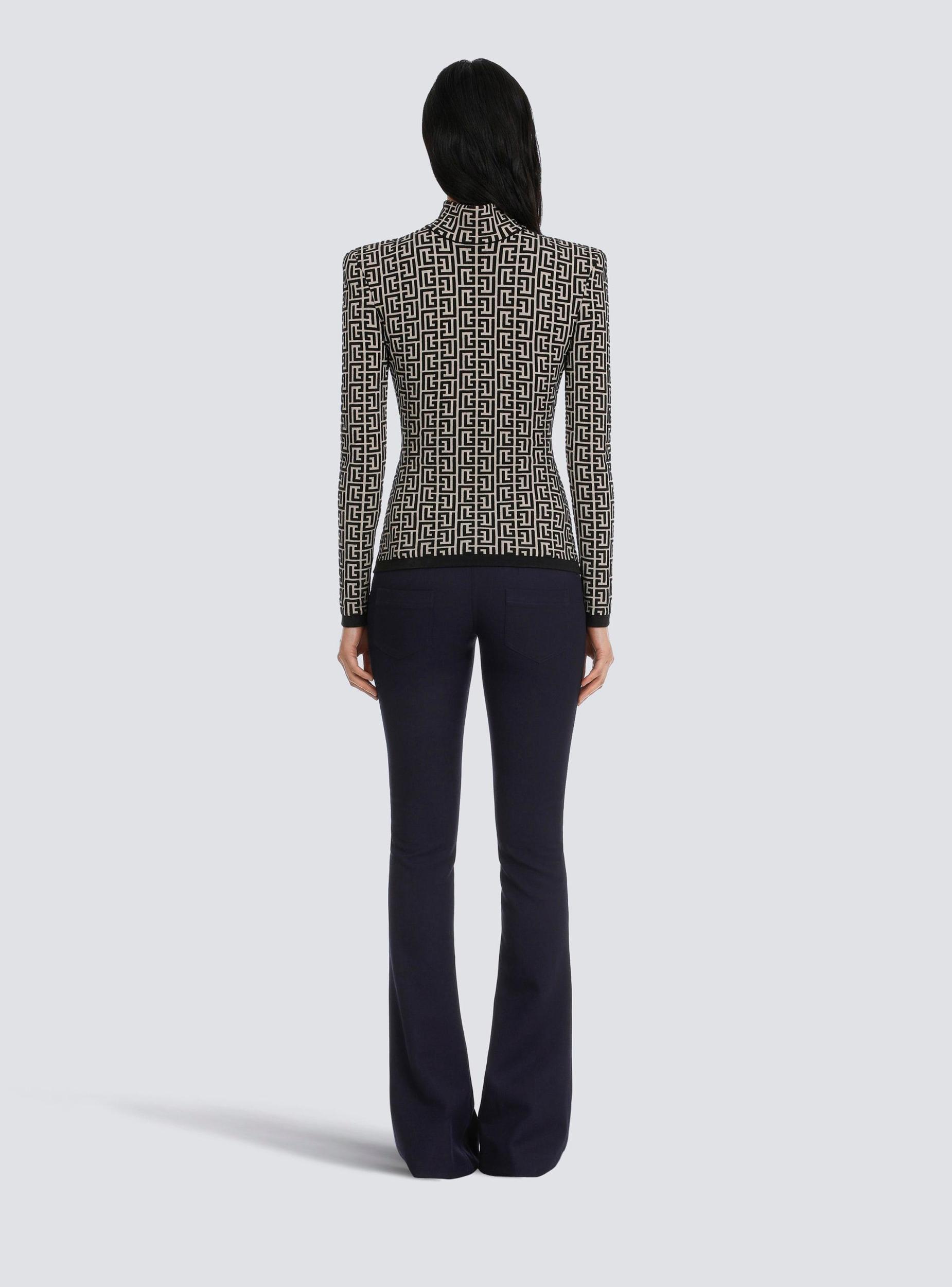 Knit sweater with Balmain monogram Product Image