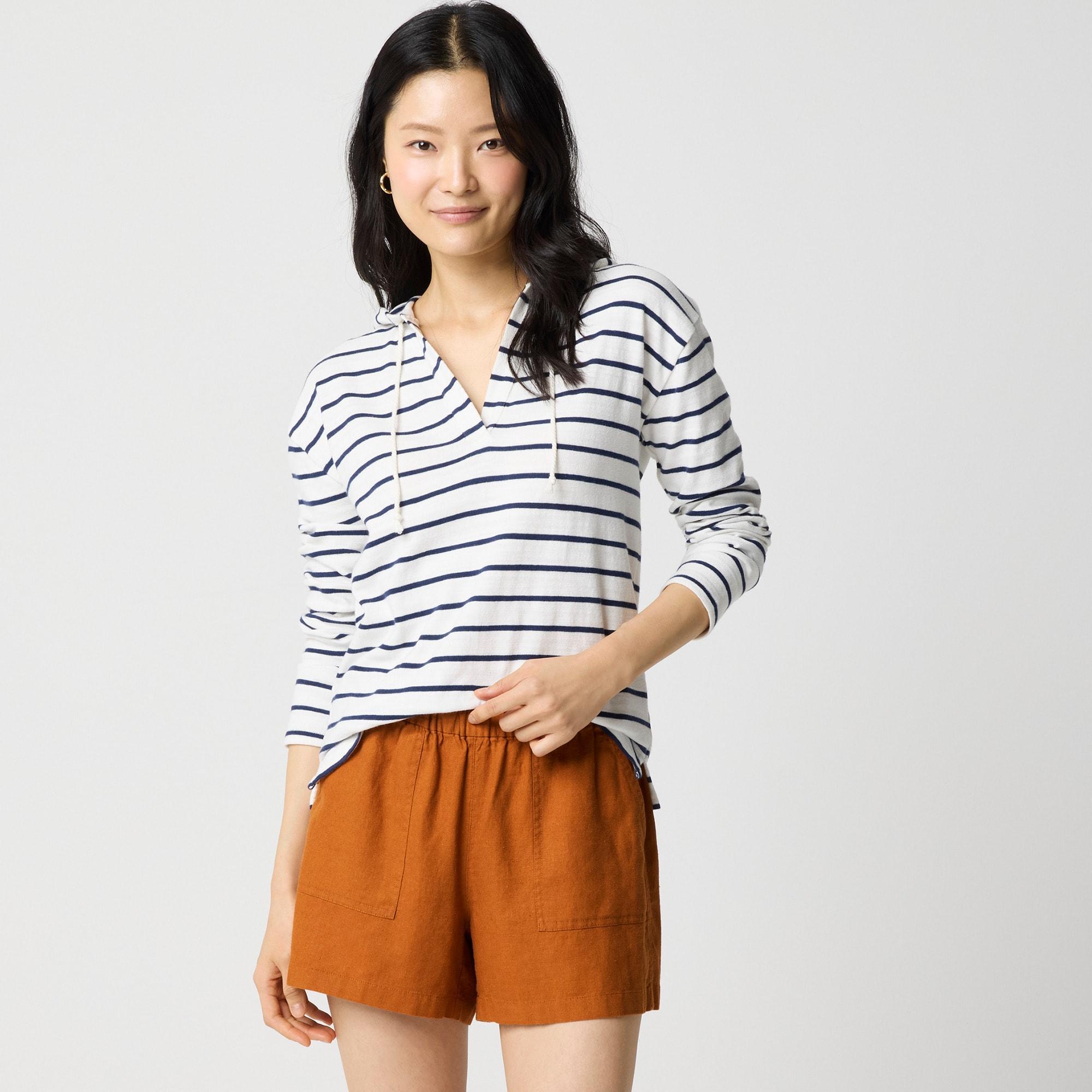 Linen-blend pull-on short Product Image
