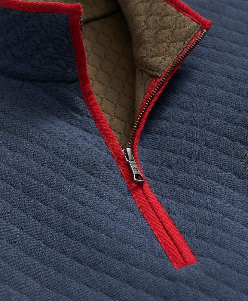 Big & Tall Diamond-Quilted Half-Zip Pullover in Cotton Blend Product Image