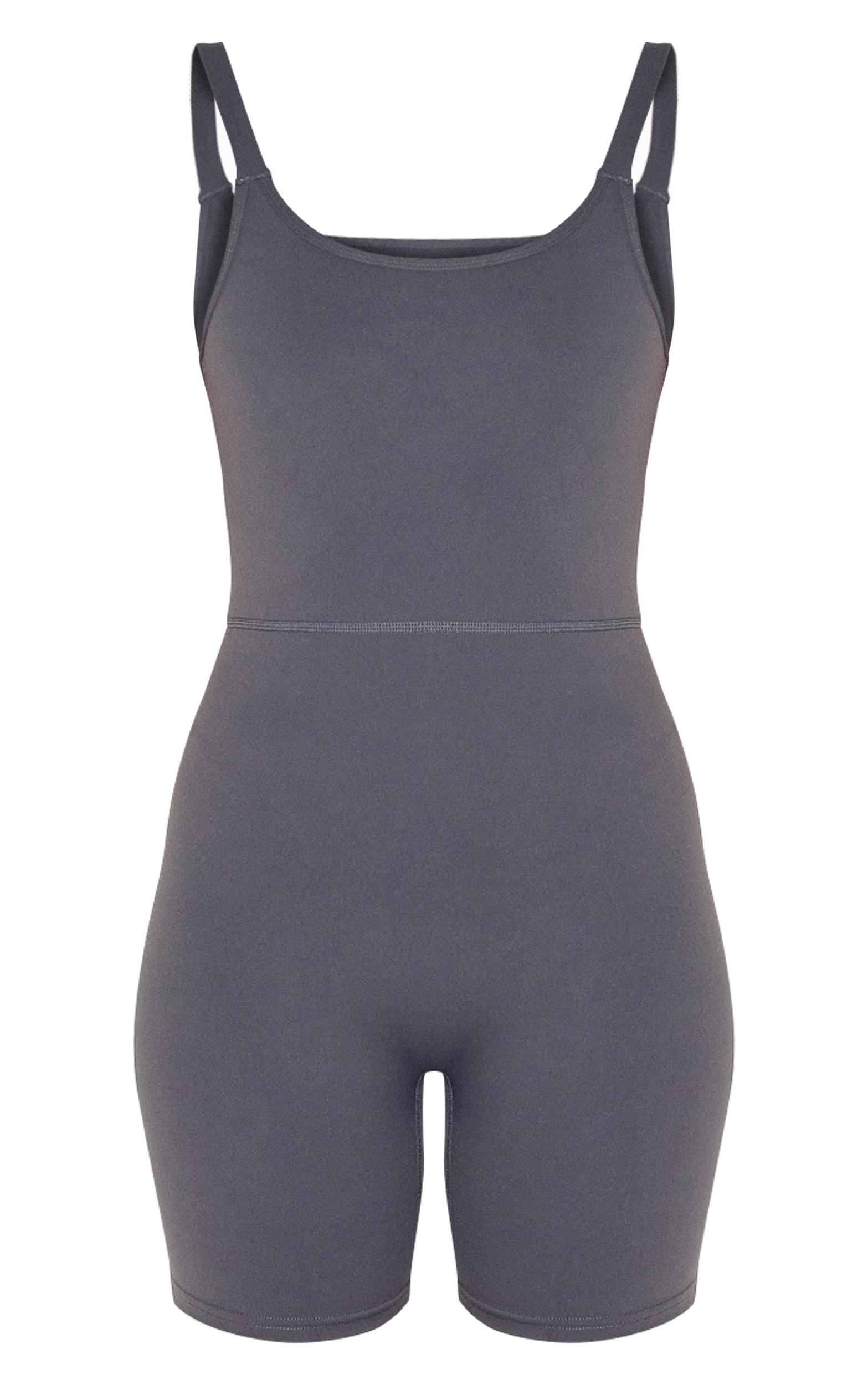 Charcoal Sculpt Low Back Strappy Unitard Product Image