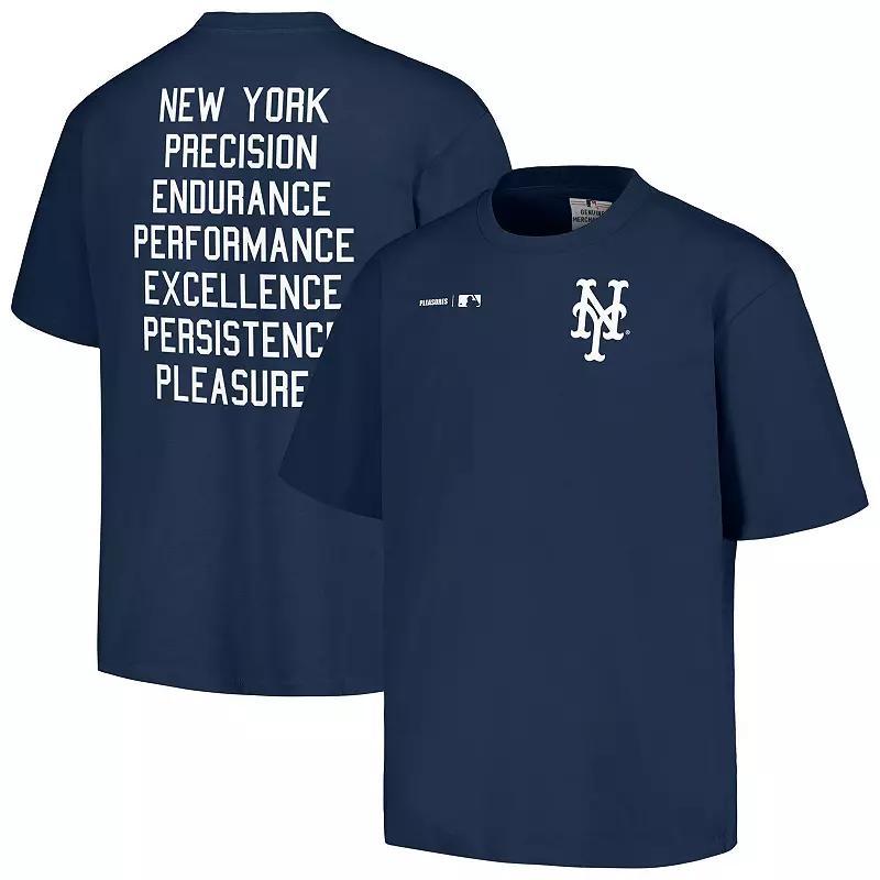 Men's PLEASURES  Navy New York Mets Precision T-Shirt, Size: XL, Blue Product Image