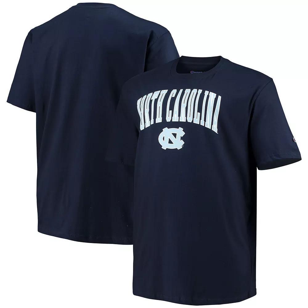 Men's Champion Navy North Carolina Tar Heels Big & Tall Arch Over Wordmark T-Shirt, Size: XLT, Blue Product Image