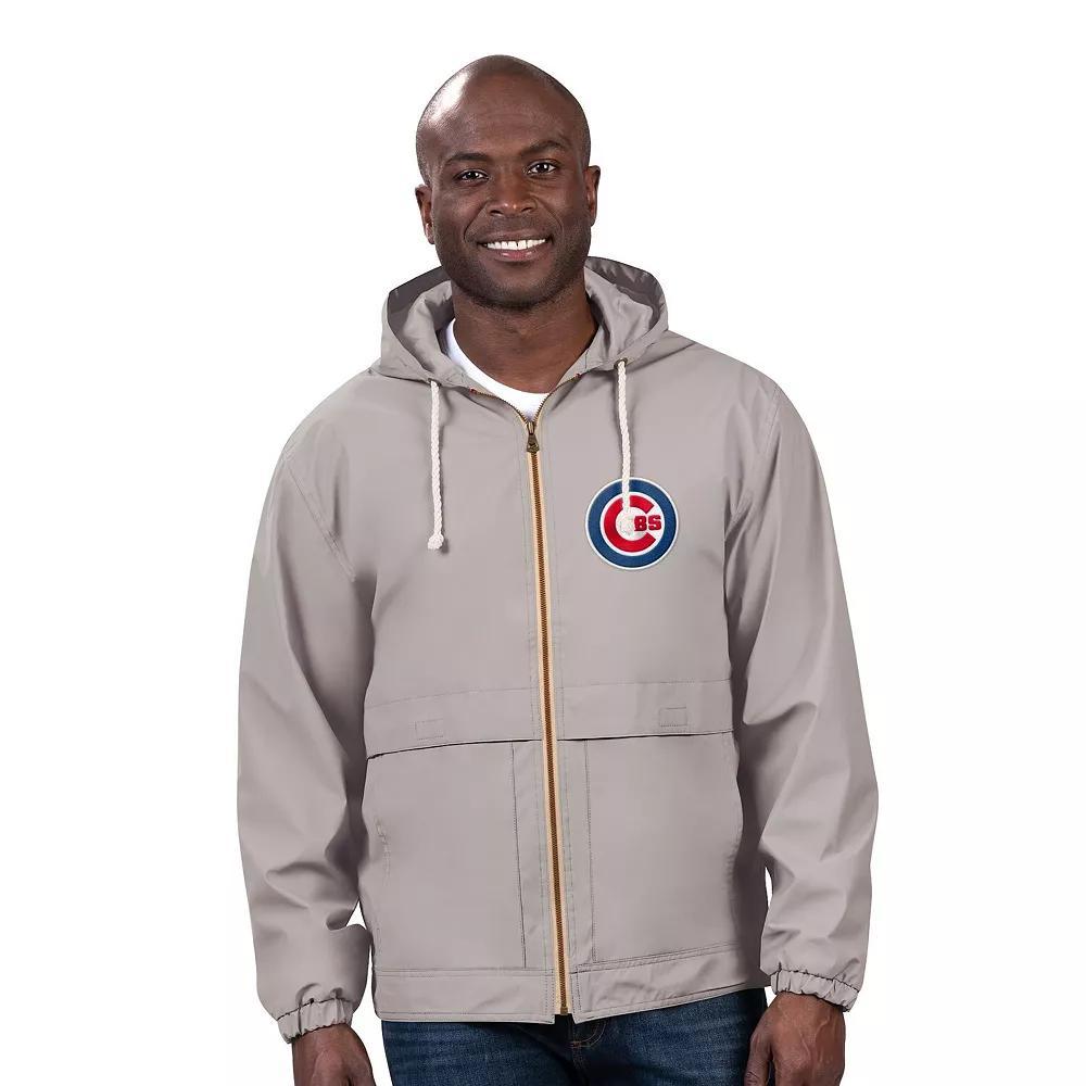 Men's G-III Sports by Carl Banks  Gray Chicago Cubs Full-Zip Rain Jacket, Size: Large, Grey Product Image