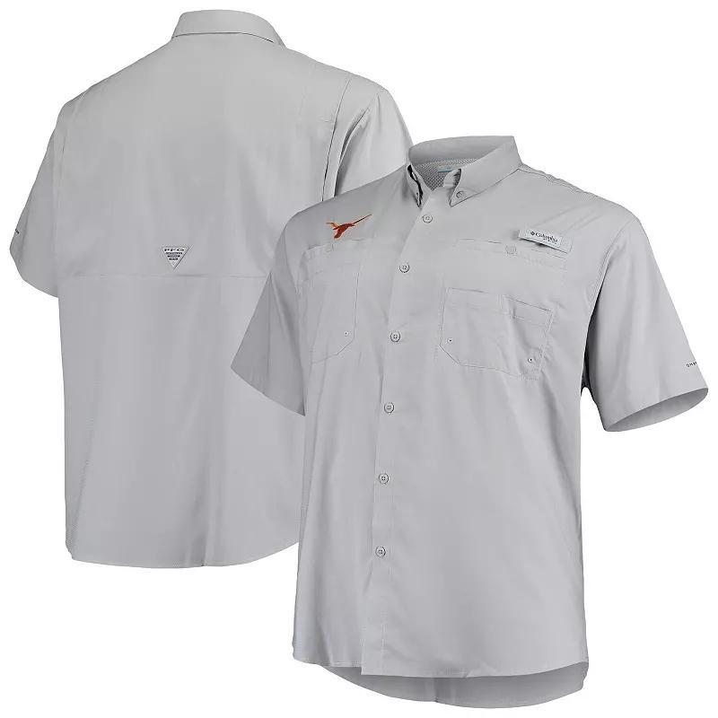 Mens Columbia Gray Texas Longhorns Big & Tall Tamiami Omni-Shade Button-Down Shirt Product Image