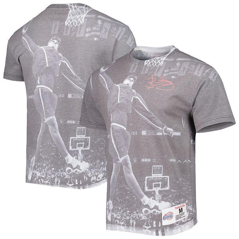 Men's Mitchell & Ness Brent Barry Heather Gray LA Clippers Above The Rim T-Shirt, Size: Large, Grey Product Image