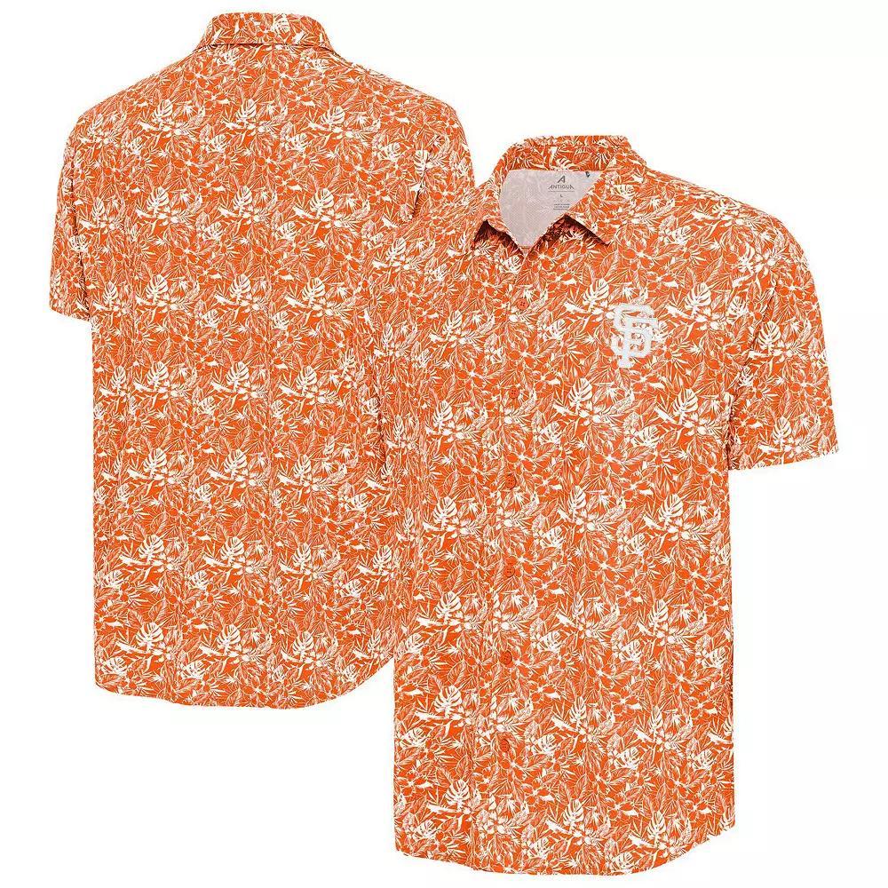 Men's Antigua Orange San Francisco Giants Resort Button-Up Shirt, Size: Small Product Image