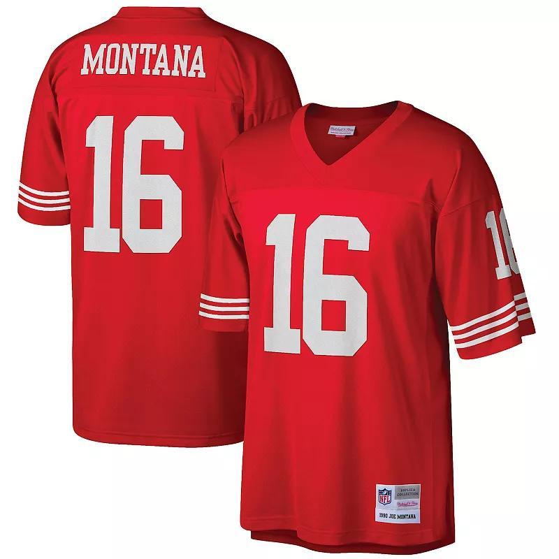 Men's Mitchell & Ness Joe Montana Scarlet San Francisco 49ers Big & Tall 1990 Retired Player Replica Jersey, Size: 3XB Product Image