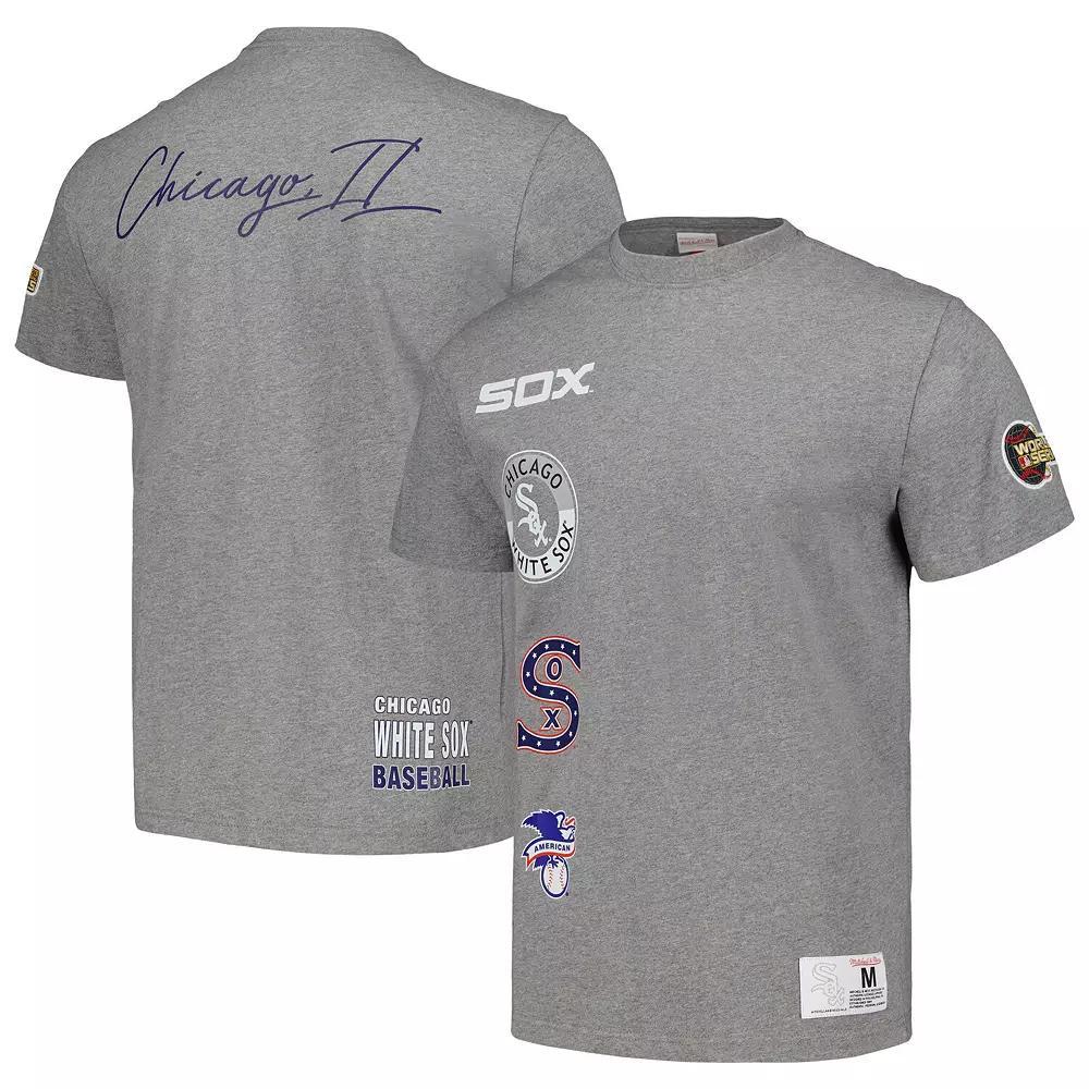 Men's Mitchell & Ness Heather Gray Chicago White Sox Cooperstown Collection City Collection T-Shirt, Size: 2XL, Grey Product Image