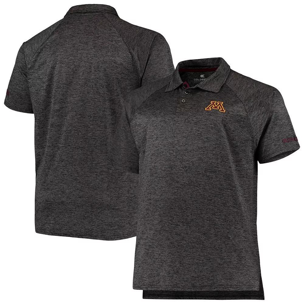 Men's Colosseum Heathered Black Minnesota Golden Gophers Big & Tall Down Swing Polo, Size: 6XB, Charco Product Image