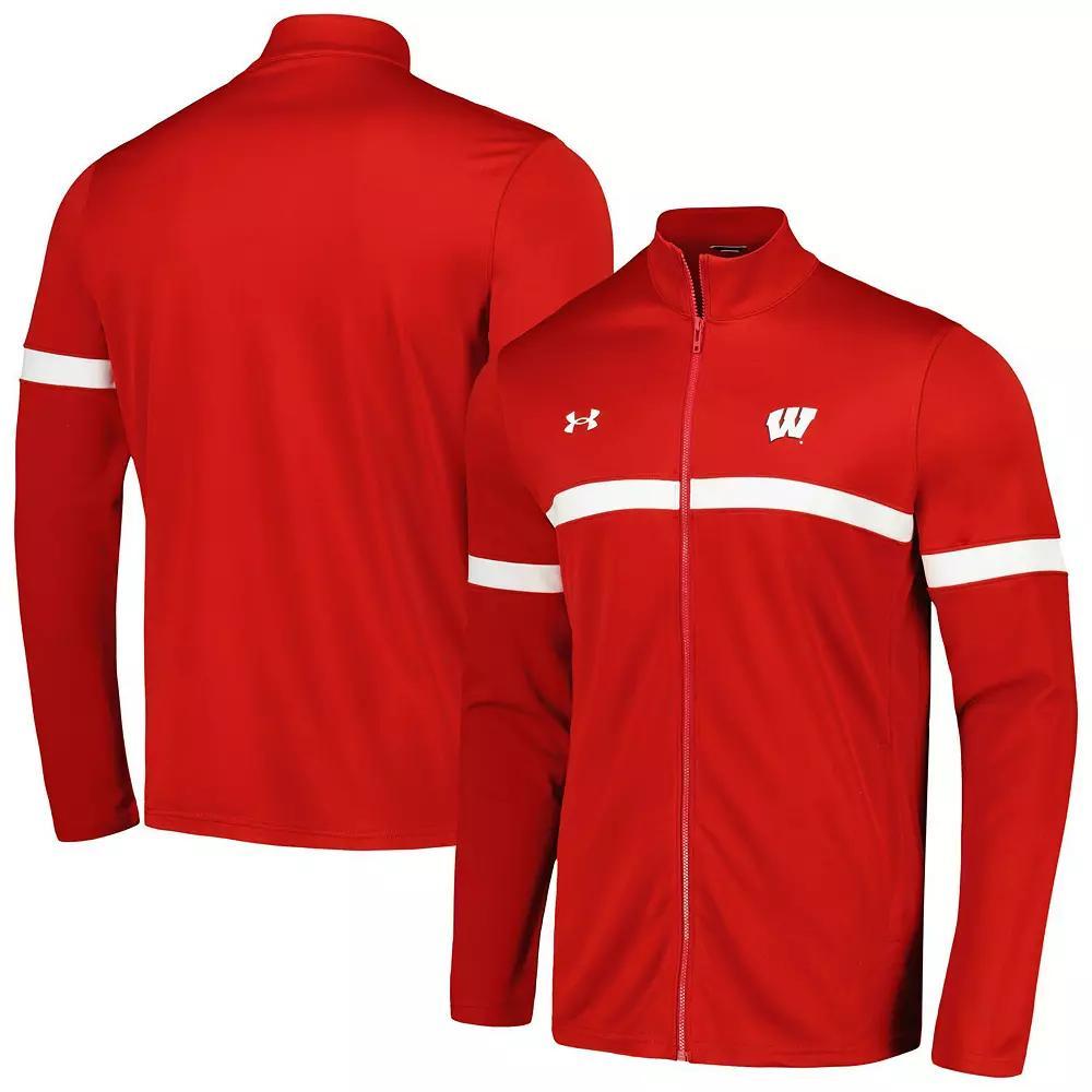 Men's Under Armour Red Wisconsin Badgers 2023 Assist Warm Up Full-Zip Jacket, Size: XL Product Image