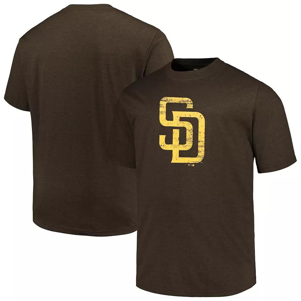 Men's Profile Heather Brown San Diego Padres Big & Tall Weathered Logo T-Shirt, Size: 5XB Product Image