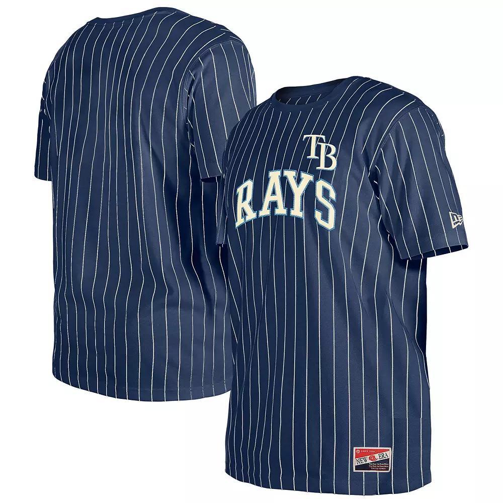 Men's New Era Navy Tampa Bay Rays Throwback Pinstripe T-Shirt, Size: 2XL, Blue Product Image
