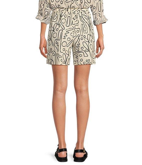 Every Abstract Print Linen Blend High Rise Pull On Coordinating Shorts Product Image