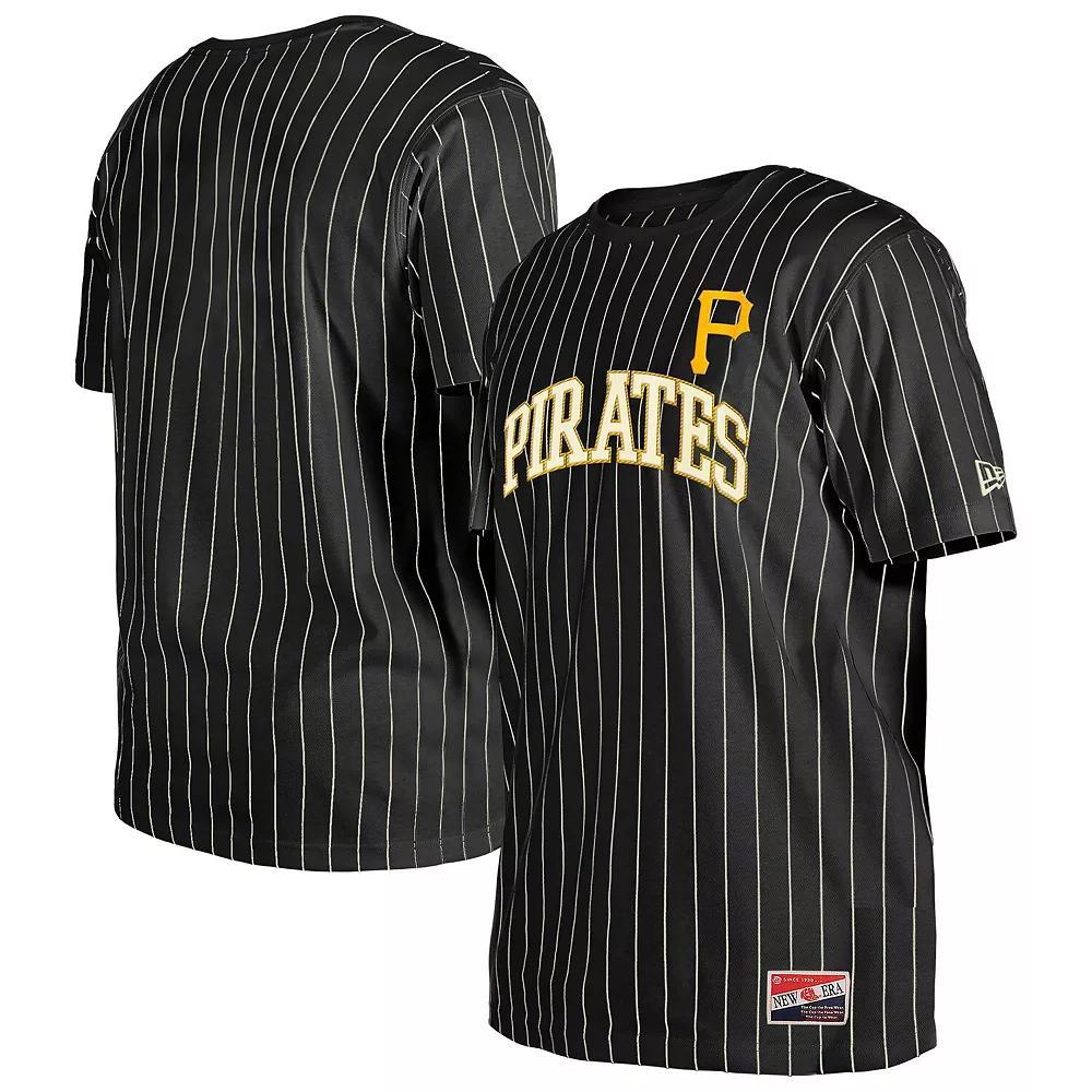 Men's New Era Black Pittsburgh Pirates Throwback Pinstripe T-Shirt, Size: XL Product Image