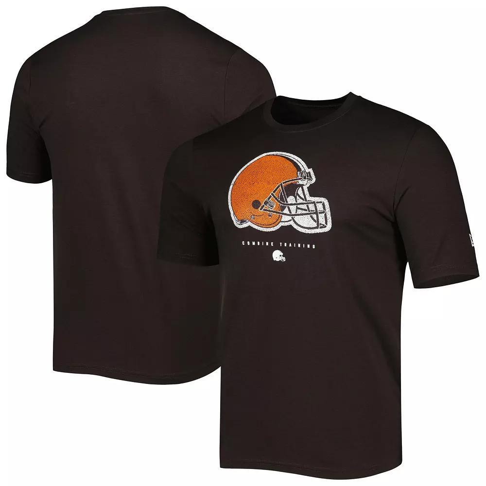 Men's New Era Brown Cleveland Browns Combine Authentic Ball Logo T-Shirt, Size: Large Product Image