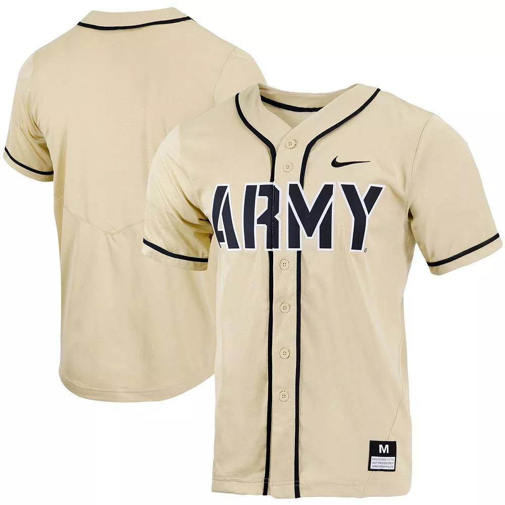 Mens Nike Gold Army Black Knights Replica Full-Button Baseball Jersey Product Image