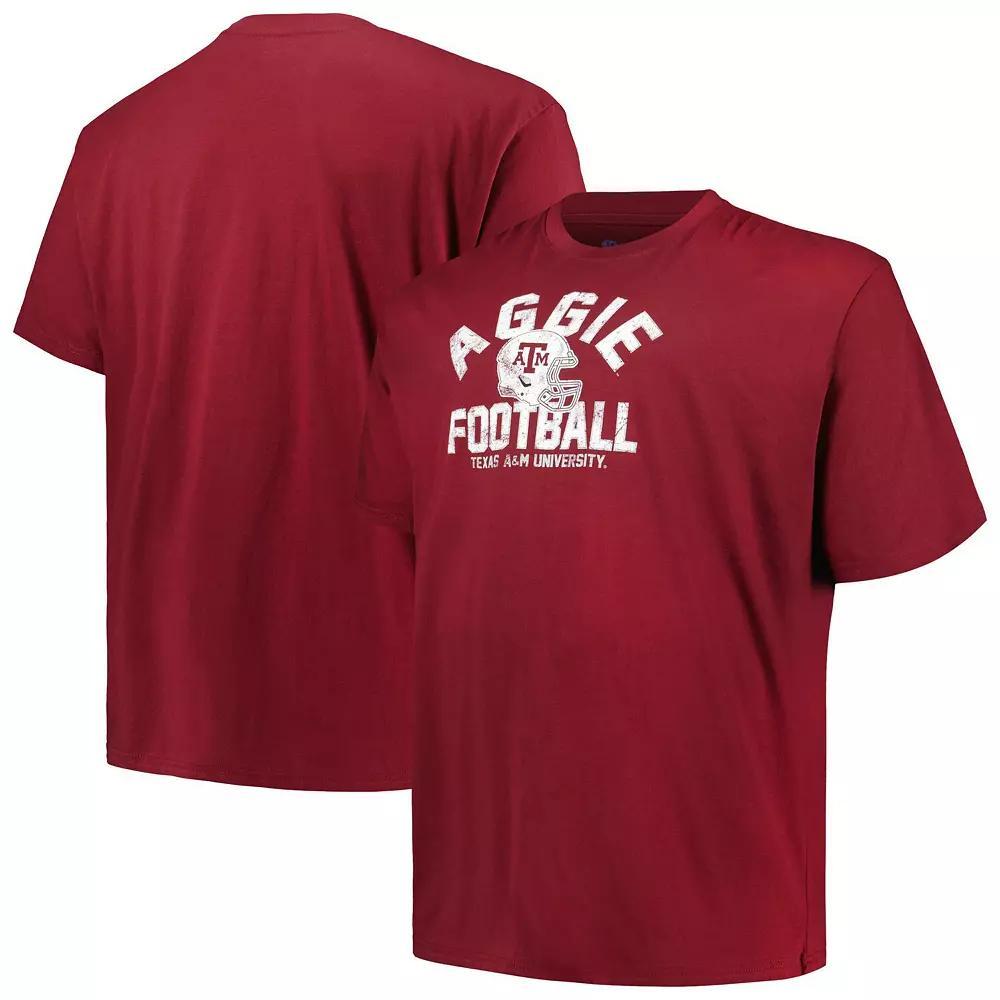 Men's Champion Maroon Texas A&M Aggies Big & Tall Football Helmet T-Shirt, Size: 2XLT, Red Product Image