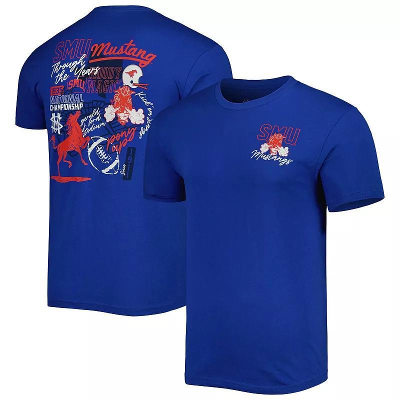 Mens Royal SMU Mustangs Through the Years T-Shirt Product Image
