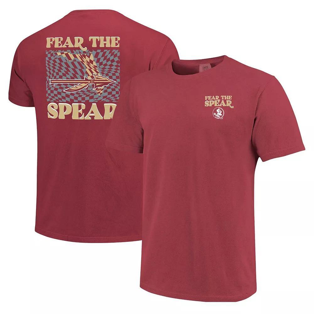 Women's Garnet Florida State Seminoles Comfort Colors Checkered Mascot T-Shirt, Size: Small Product Image