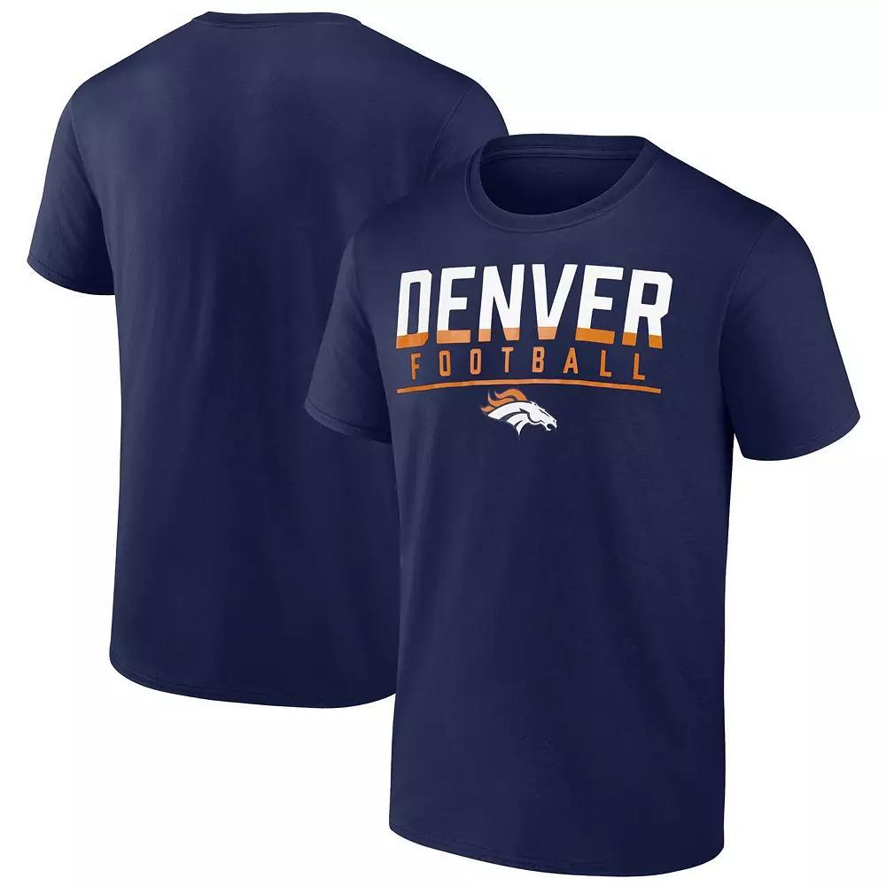 Men's Fanatics  Navy Denver Broncos Blocked T-Shirt, Size: 5XL, Blue Product Image