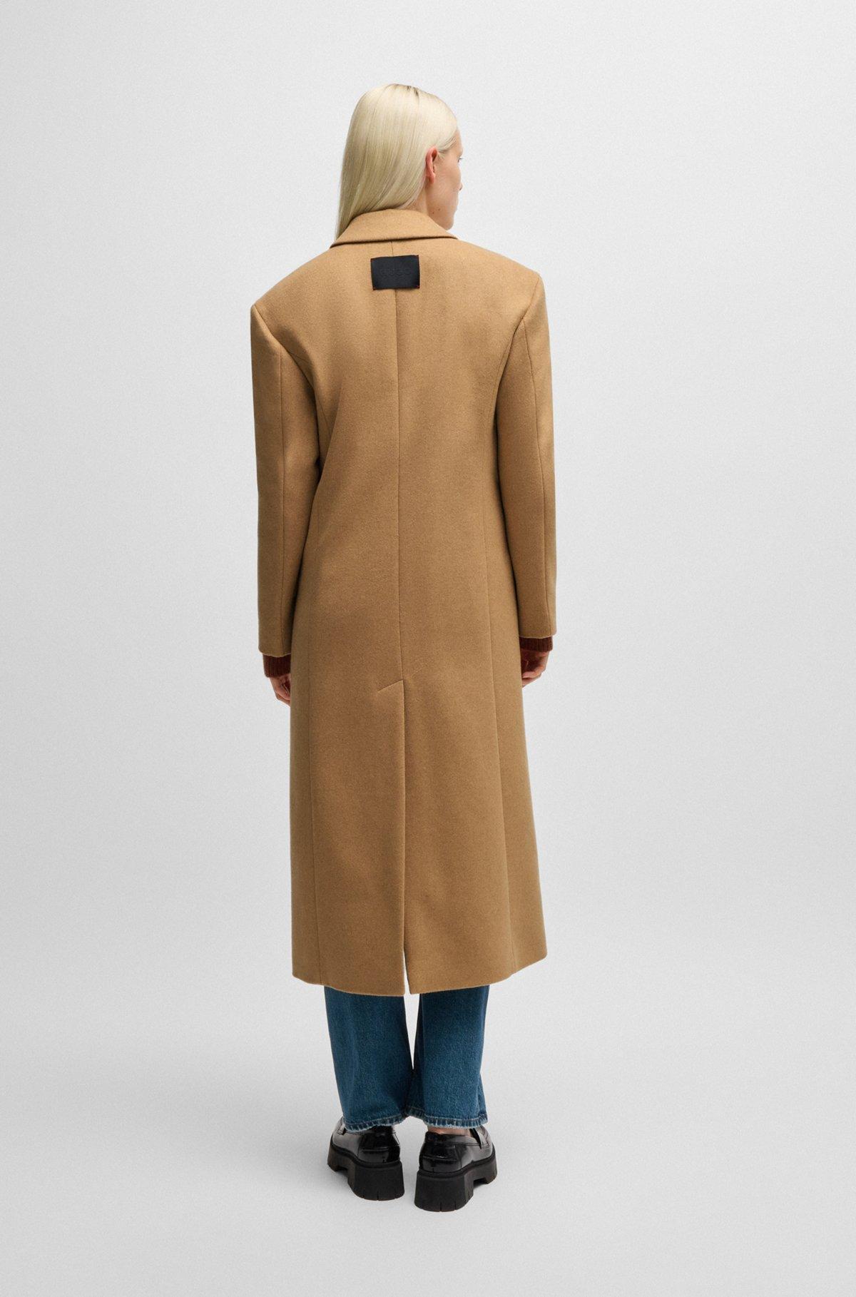 Oversize-fit coat with signature lining in wool Product Image