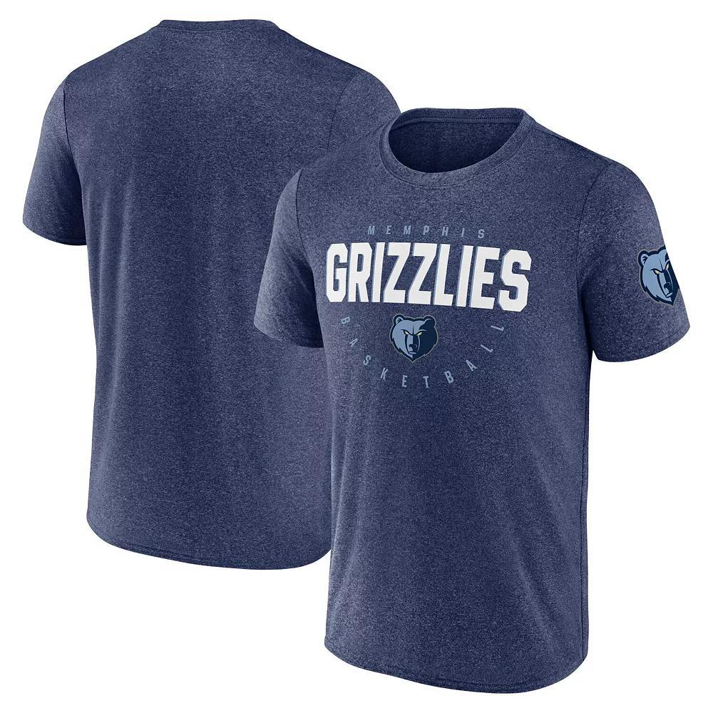 Men's Heather Navy Memphis Grizzlies Block Practice Performance T-Shirt, Size: Large, Grz Blue Product Image