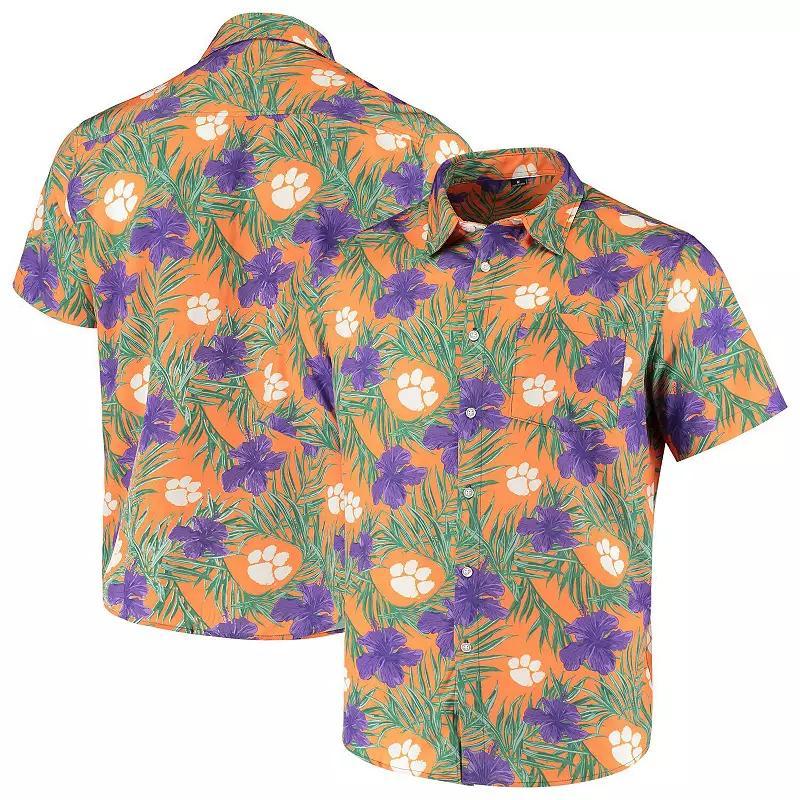Men's Orange Clemson Tigers Floral Button-Up Shirt, Size: 2XL Product Image