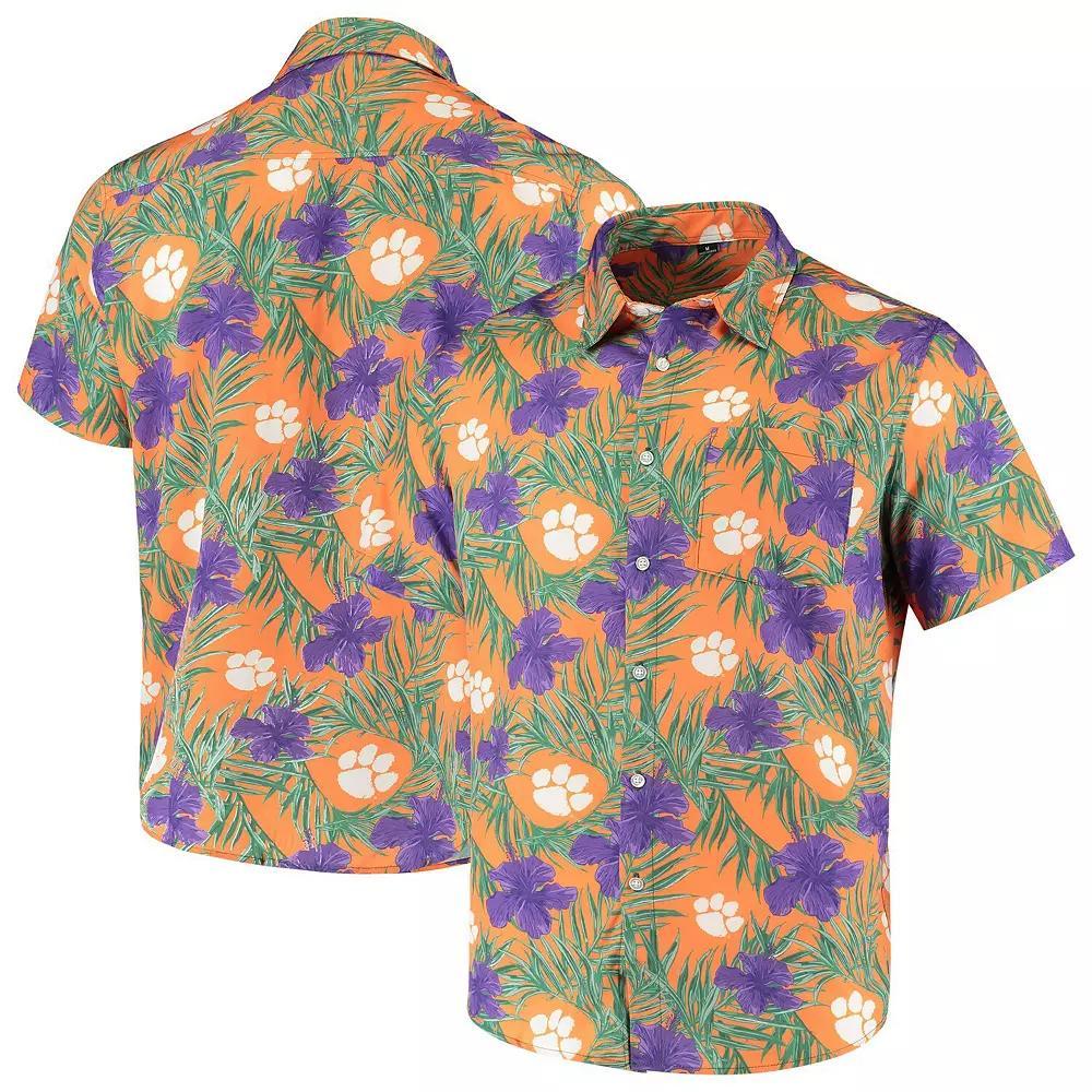 Men's Orange Clemson Tigers Floral Button-Up Shirt, Size: 2XL Product Image