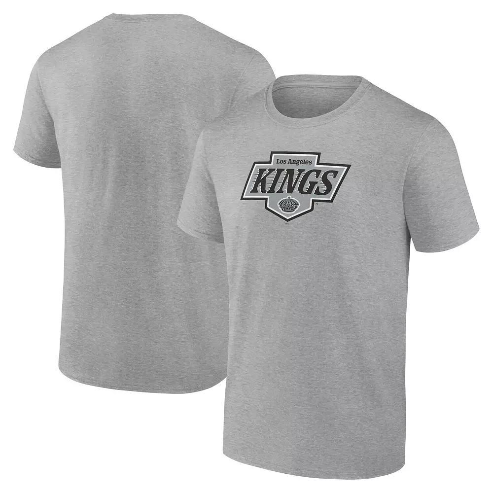 Mens Fanatics Heather Gray Los Angeles Kings New Primary Logo T-Shirt Product Image