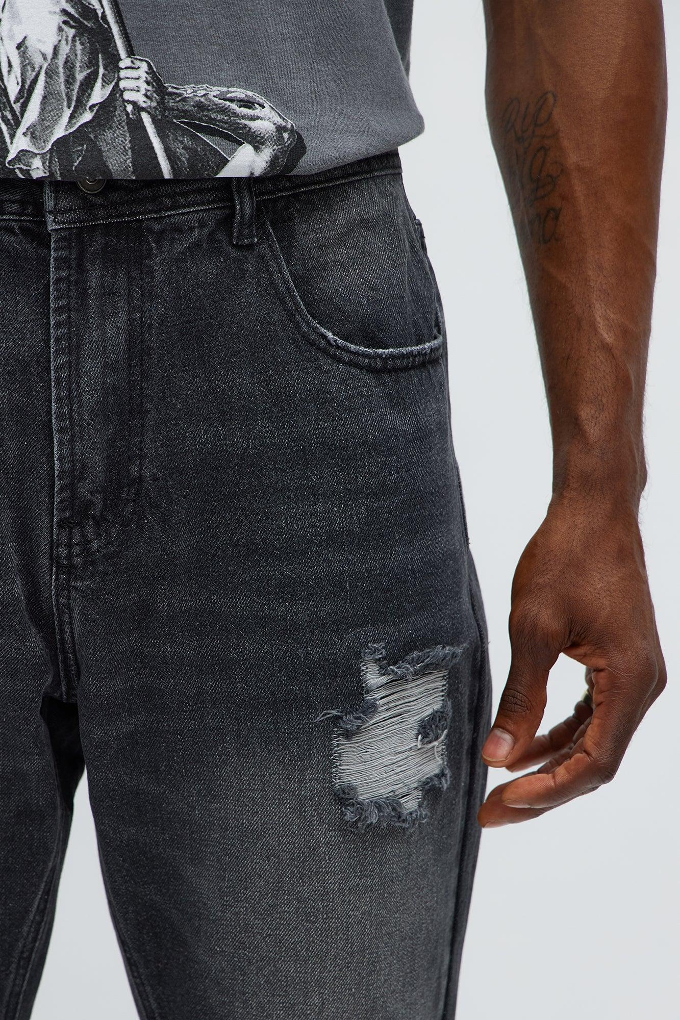 Stacked Slim Flare Looking Through Me Ripped Jeans - Black Wash Product Image