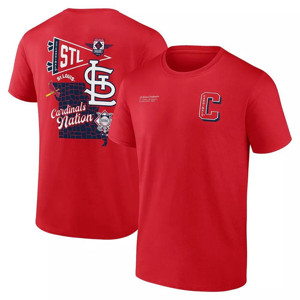 Men's Fanatics Branded Red St. Louis Cardinals Split Zone T-Shirt, Size: 2XL Product Image