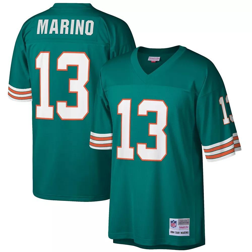 Men's Mitchell & Ness Dan Marino Aqua Miami Dolphins Big & Tall 1984 Retired Player Replica Jersey, Size: 4XB, Turquoise A Product Image