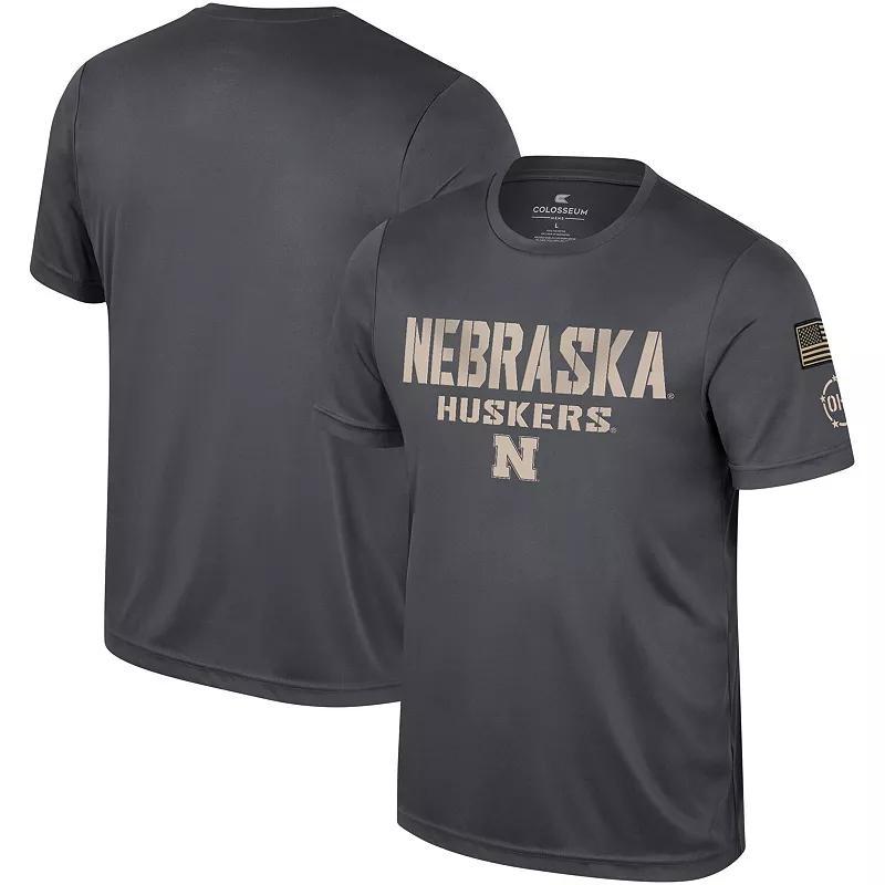 Mens Colosseum Charcoal Nebraska Huskers OHT Military Appreciation T-Shirt Product Image