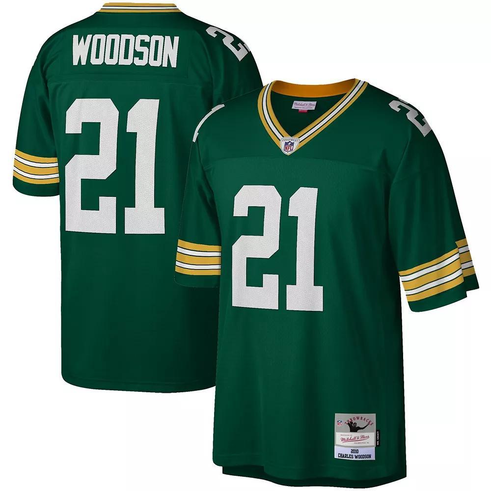 Men's Mitchell & Ness Charles Woodson Green Green Bay Packers Legacy Replica Jersey, Size: 4XL Product Image