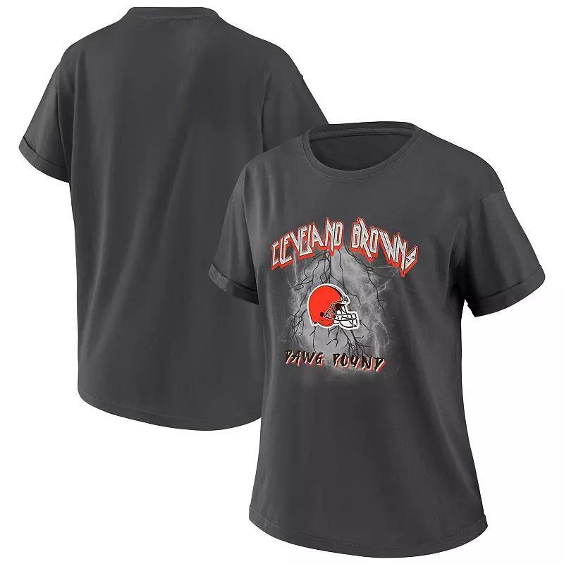 Women's WEAR by Erin Andrews Charcoal Dallas Cowboys Boyfriend T-Shirt, Size: Small Product Image