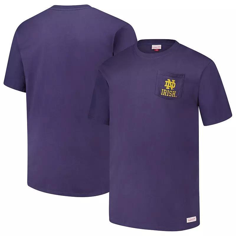 Men's Mitchell & Ness Navy Notre Dame Fighting Irish Big & Tall Fade Away Premium T-Shirt, Size: XLT, Blue Product Image