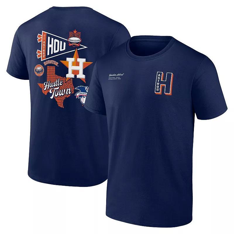 Men's Fanatics Branded Navy Houston Astros Split Zone T-Shirt, Size: Medium, Blue Product Image