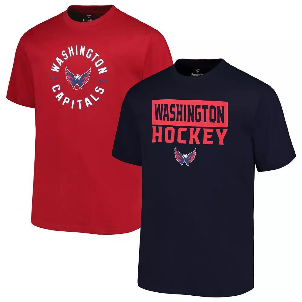 Men's Fanatics Washington Capitals Big & Tall 2-Pack T-Shirt Set, Size: 4XB, Red Product Image