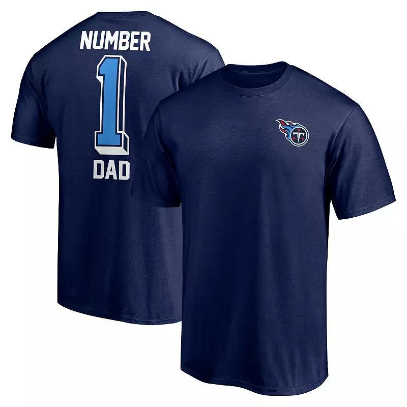 Mens Fanatics Branded Tennessee Titans #1 Dad T-Shirt Blue Product Image