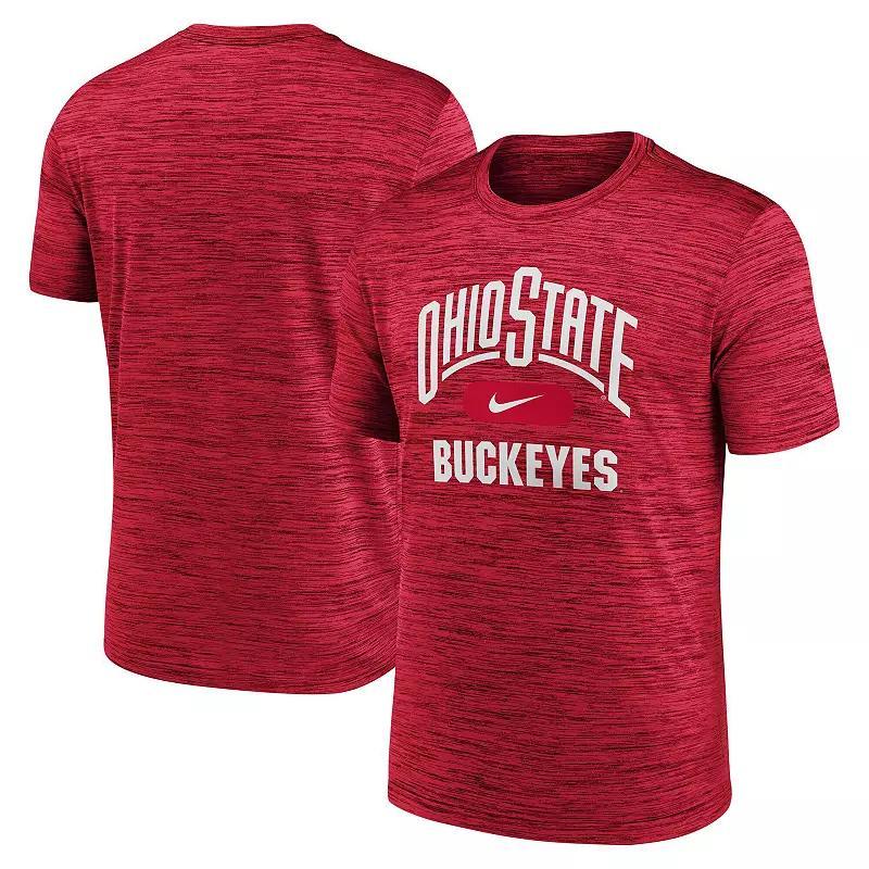 Men's Nike Scarlet Ohio State Buckeyes Primetime Velocity T-Shirt, Size: Medium, Red Product Image