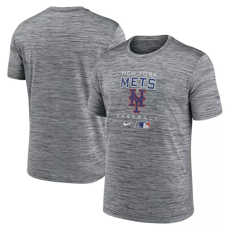 Mens Nike Anthracite New York Mets Authentic Collection Velocity Practice Performance T-Shirt Product Image