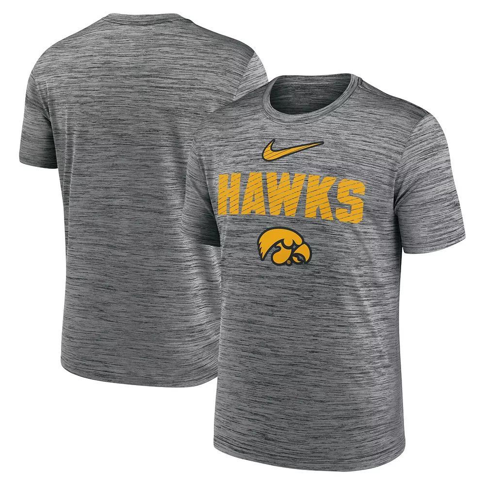Men's Nike Anthracite Iowa Hawkeyes Campus Slant Velocity Performance T-Shirt, Size: Small, Grey Product Image