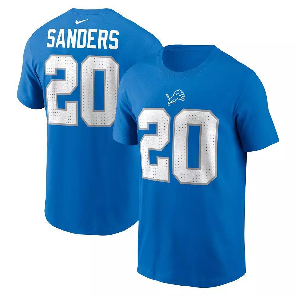 Men's Nike Barry Sanders Blue Detroit Lions Retired Player Name & Number T-Shirt, Size: 2XL Product Image